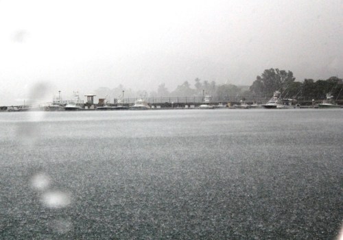 The rain comes down so hard, it makes the water look like it's boiling!