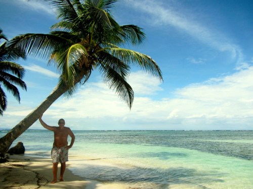 Tom was needed to hold up the Palm Tree...