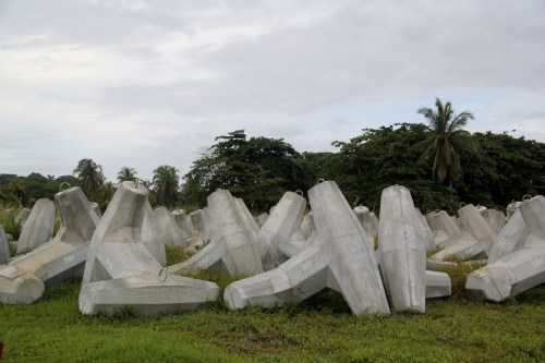 These are concrete breakwater structures...
