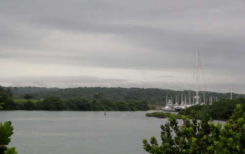 Entrance to Shelter Bay Marina. It's quite narrow...