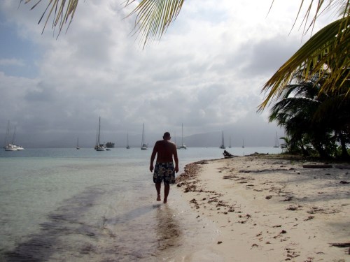 Tom walking the perimeter...