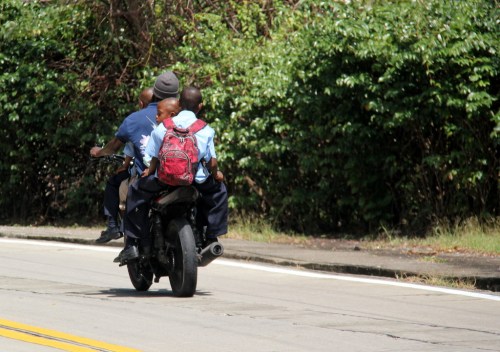 This Dad has three kids aboard!