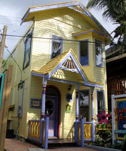 One of the colorful buildings in the West End.